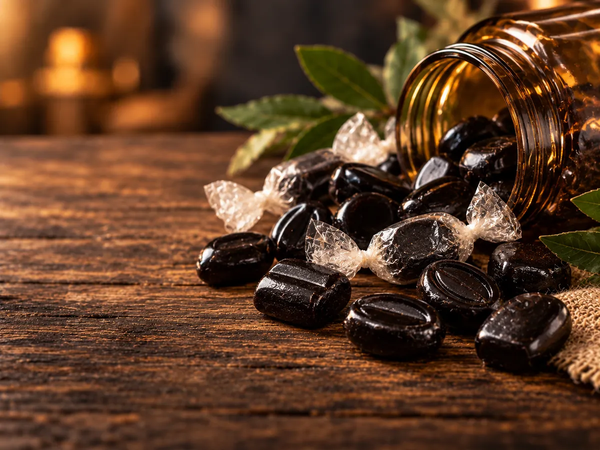 Caramelos de regaliz negro