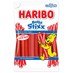 Regaliz dulce Haribo balla stixx fresa 175g