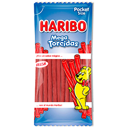 Regaliz dulce Haribo mega torcidas fresa 75g